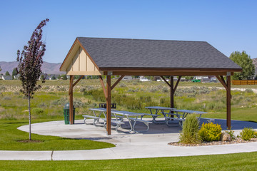 Covered eating area at the public park