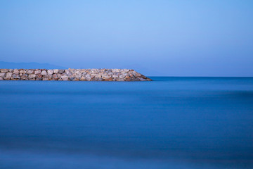 Water surface in a blue morning