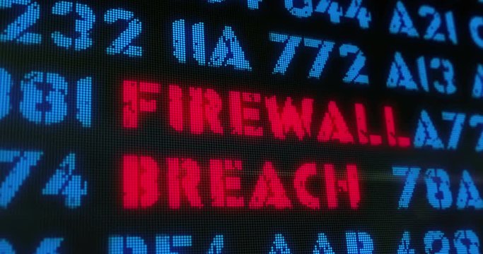 Cyber attack and computer security breach concept. Red alerts, warnings and buzzwords in dynamic screen stylised loopable and seamless animation.