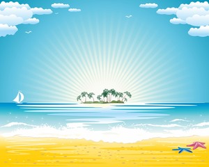 Fototapeta na wymiar summer holidays on paradise beach