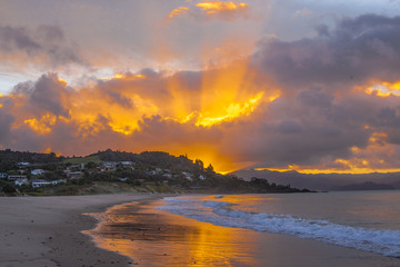 Fototapeta premium Sunset over beach