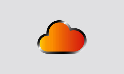 cloud orange gradient icon vector
