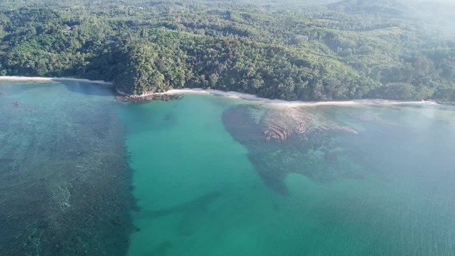 Aerial footage beach, coast, reef and ocean  