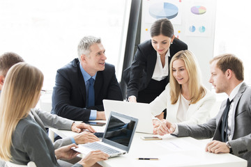 Business people work with laptop