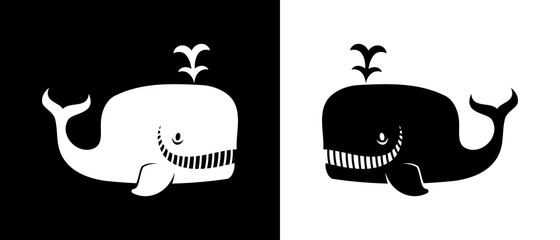Smiling whale silhouette