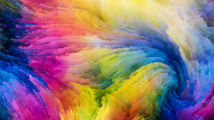 Particules de peinture colorées