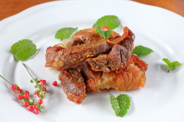fried pork or deep fried pork (Thai food)