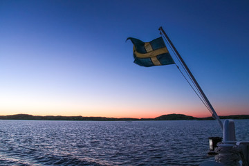 Sweden flag on a boat - 209510179