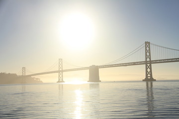 Fototapeta na wymiar Morning View of Bay Bridge in San Francisco