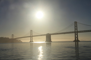 Fototapeta na wymiar Morning View of Bay Bridge in San Francisco