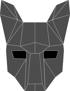 wolf mask on a white background, flat lcon eps 10 vector illustration