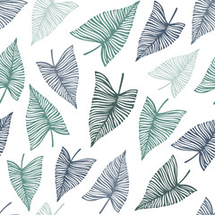 Seamless pattern with hand drawn branches. Eco background.