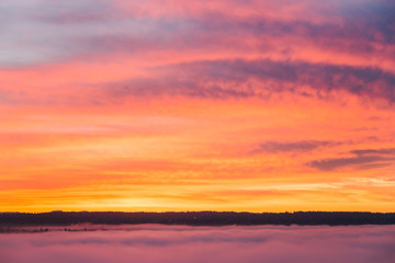 Fototapeta premium Stunning Sunset Marine Fog English Bay Vancouver Canada
