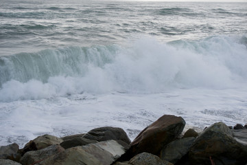 Waves at Hokitika beach, West Coast of New Zealand
