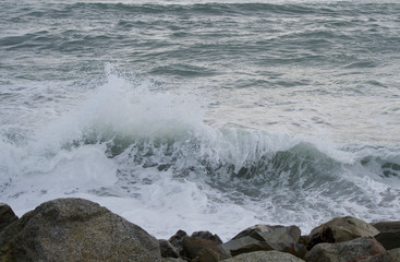 Waves at Hokitika beach, West Coast of New Zealand