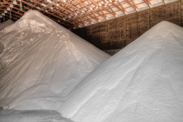 Food Grade Water Softening Salt stored in a Warehouse for Later Use