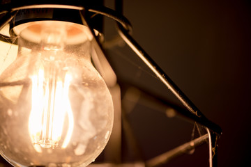 Old light bulb vintage background.