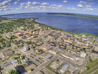 Fototapeta premium Bemidji is a Town in Central Minnesota on the Shores of a Lake with the same Name