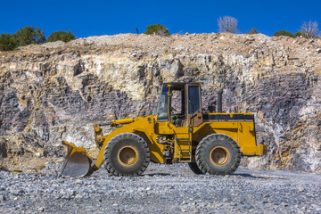 Tractor leveling the ground for new homes in Utah
