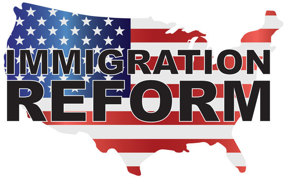 USA Government Immigration Reform US Map vector Illustration