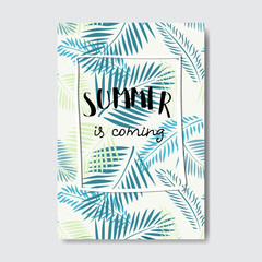 summer palm badge Isolated Typographic Design Label. Season Holidays lettering for logo,Templates, invitation, greeting card, prints and posters. vector illustration