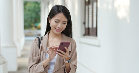 Woman use of cellphone