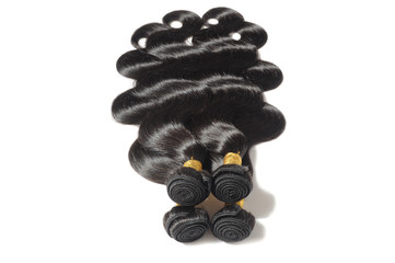 body wavy black human hair weaves extensions bundles
