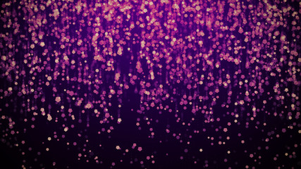 Glowing rain giving particles down, designer background.