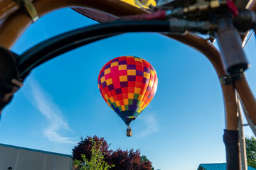 Hot air balloon from basked of hot air balloon