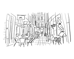 Old european street, sketch for your design