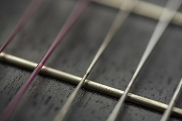 Wear the strings of a guitar.
