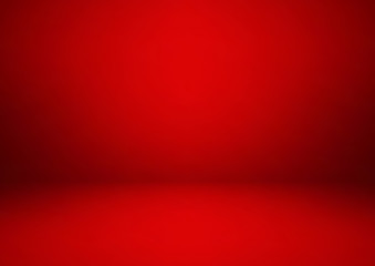 Empty red studio room, used as background for display your products 