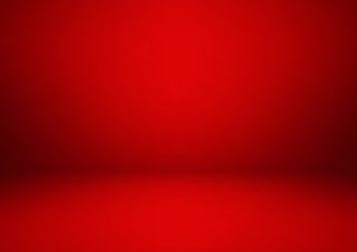 Empty red studio room, used as background for display your products 