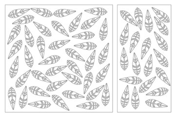 Fototapeta premium Set decorative card for cutting. Ethnic national pattern. Laser cut panel. Ratio 1:1, 1:2. Vector illustration.