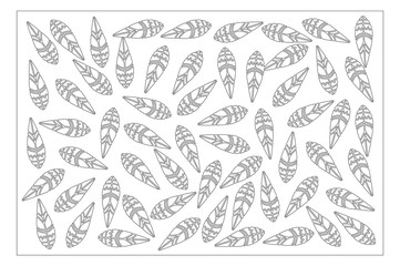 Decorative card for cutting. Ethnic national pattern. Laser cut panel. Ratio 2:3. Vector illustration.