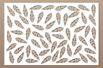 Obraz premium Decorative card for cutting. Ethnic national pattern. Laser cut panel. Ratio 2:3. Vector illustration.