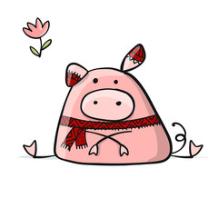 Cute piggy for your design