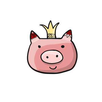 Cute piggy for your design