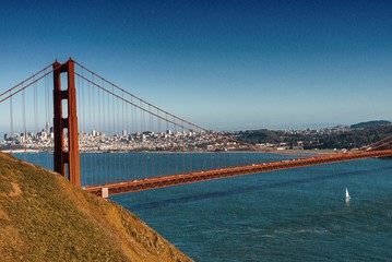 San Francisco Golden Gate Bridge bei Regen