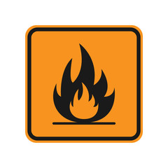FLAMMABLE SIGN. Square. Vector.