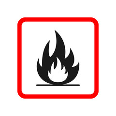 HIGHLY FLAMMABLE sign. Square. Vector.