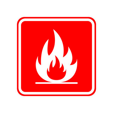 FIRE HAZARD sign. Square. Vector.