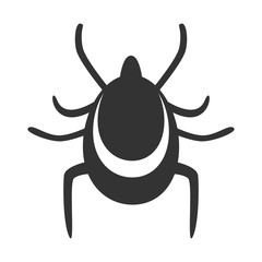 Tick icon. Mite silhouette. Vector illustration.