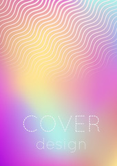 Gradient cover template. Minimal trendy layout with halftone. Futuristic gradient cover template for banner, presentation and brochure. Minimalistic colorful shapes. Abstract business illustration