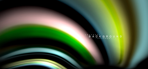 Multicolored wave lines on black background design
