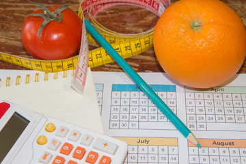 Cholesterol diet and healthy food eating nutritional concept with clean vegetables. Fruits and...