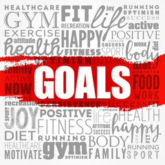 GOALS word cloud collage, fitness, sport, health concept