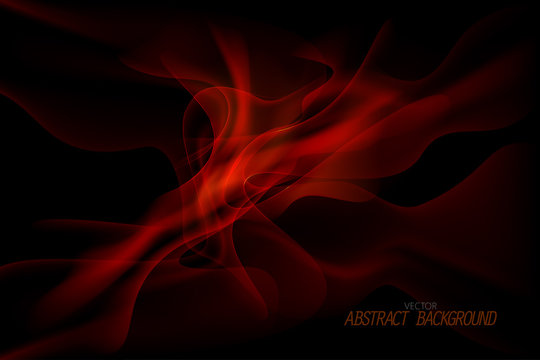 Abstract translucent red color vector wallpaper on a black background