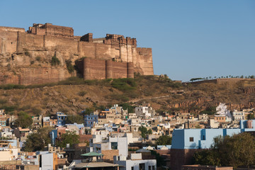 Fototapeta na wymiar Mehrangarh fortress in Jodhpur in Rajasthan, India