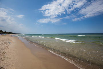 Baltic Sea beach in Jastrzebia Gora. Summer time in north Poland